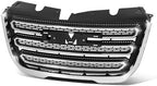 Front Grille Assembly Textured Shell and Insert Plastic with Chrome Frame, SLT Model for 2016-2017 GMC Terrain