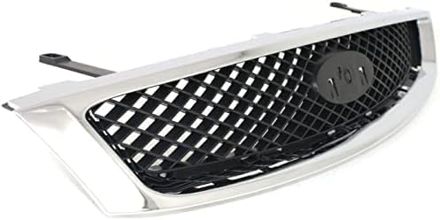Front Grille Chrome Shell with Primed Insert for 2005-2007 Ford Focus