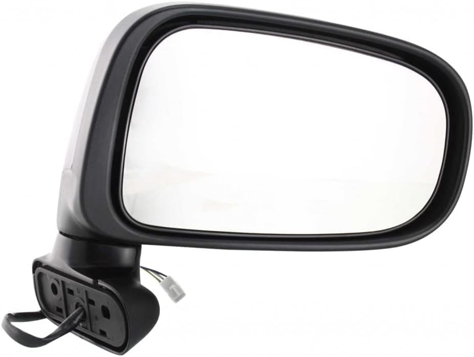 Passenger Side Mirror, Power Adjust, Manual Folding, Non-Heated, Textured Black, No Signal Light, No Memory, No Puddle Light, No Auto-Dimming, No Blind Spot Feature For 1991-1997 Toyota Previa