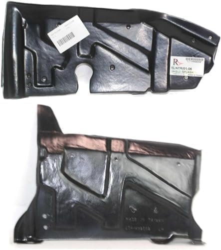 Set of 2 Front Engine Splash Shield Under Cover Plastic Left Driver & Right Passenger Side for 2003-2008 Hyundai Tiburon & 2001-2006 Elantra