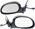 Set of 2 Front Mirror Manual Folding Non-heated Primed Plastic Left Driver & Right Passenger Side for 1992-1995 Honda Civic