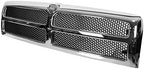 Front Grille Assembly Chrome with Honeycomb Insert, Chrome Shell with Painted Silver Insert for 1994-2001 Dodge Ram 1500, 1994-1996 Ram 2500 & More
