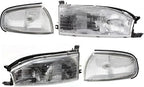 Front Headlights + Corner Lamps Assembly Right Passenger & Left Driver Side for 1992-1994 Toyota Camry