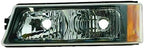 9-Piece Front Grille Kit: Grille, Chrome Moldings, Signal Lamp, Head Lights & Support Brackets (Left & Right) for 2003-2007 Chevrolet Silverado 2500 HD & 2003-2007 Silverado 3500