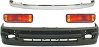 4-Piece Front Bumper Kit: Chrome Bumper, Textured Lower Valance & Signal Light (Left & Right) for 1998-2000 Toyota Tacoma