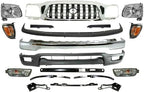 18-Piece Front Bumper Kit: Bumper, Grille, Fillers, Valance, Reinforcement, Head & Corner Lights, Fog Lamp & Bracket (Left & Right) for 2001-2004 Toyota Tacoma