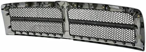 Front Grille Assembly Chrome with Honeycomb Insert, Chrome Shell with Painted Silver Insert for 1994-2001 Dodge Ram 1500, 1994-1996 Ram 2500 & More