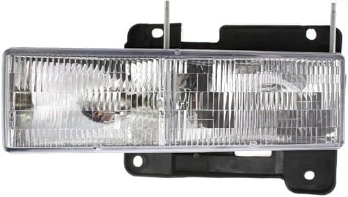 9-Piece Front Grille Kit: Primed Grille Shell and Insert Plastic, Signals & Headlights & Reflector and Marker Lamps (Left & Right) for 1994-1999 Chevrolet C1500, 1994-2000 C2500 & More