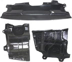 Set of 3 Center Front Engine Splash Shields Left Driver & Right Passenger Side for 2002-2006 Nissan Altima & 2004-2008 Maxima