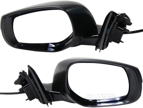 Set of 2 Front Power Mirror Manual Folding Heated Primed Left Driver & Right Passenger Side Plastic for 2014-2018 Infiniti Q50