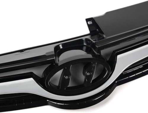 Front Grille Assembly Gray Shell and Insert with Chrome Molding for 2011-2013 Hyundai Elantra