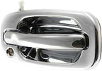 Set of 2 Front Exterior Door Handle Chrome with Keyhole Left Driver & Right Passenger Side for 1999-2006 GMC Sierra 1500, 2002-2006 Chevrolet Avalanche 1500 & More