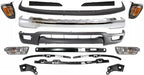 15-Piece Front Bumper Kit: Bumper, Upper Cover, Valance, Reinforcement, Bracket, Retainer, Filler & Corner & Signal Lamp (Left & Right) for 2001-2004 Toyota Tacoma