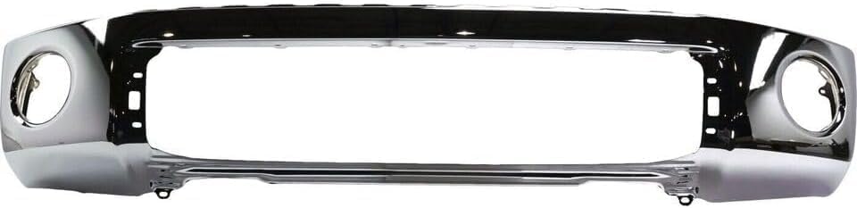 4-Piece Front Bumper Kit: Bumper Chrome Face Bar Steel, Primed Upper Cover, Textured Lower Valance Panel & Grille Assembly for 2010-2013 Toyota Tundra