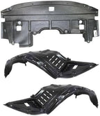 3-Piece Front Splash Shield Kit: Engine Splash Shield & Fender Liner (Left & Right) for 2007-2010 Nissan Altima & 2009-2014 Maxima