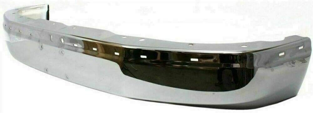 2-Piece Front Bumper Kit: Bumper Chrome Face Bar Steel & Textured Upper Cover for 2003-2014 GMC Savana 1500, 2003-2023 Savana 2500 & More