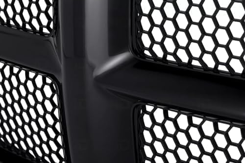 Front Honeycomb Grille Black Paint to Match, Black Shell With Primed Insert for 2002-2005 Dodge Ram 1500, 2003-2005 Ram 2500 & More