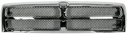 Front Grille Assembly Chrome with Honeycomb Insert, Chrome Shell with Painted Silver Insert for 1994-2001 Dodge Ram 1500, 1994-1996 Ram 2500 & More