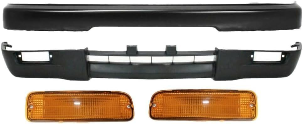 4-Piece Front Bumper Kit: Primed Bumper Steel, Textured Lower Valance & Signal Lights (Left & Right) for 1995-1997 Toyota Tacoma