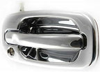 Set of 2 Front Exterior Door Handle Chrome with Keyhole Left Driver & Right Passenger Side for 1999-2006 GMC Sierra 1500, 2002-2006 Chevrolet Avalanche 1500 & More