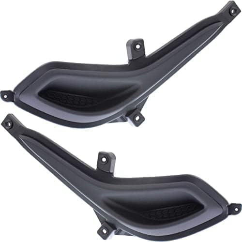 Set of 2 Front Fog Light Cover Dark Gray Plastic for 2012-2017 Hyundai Accent