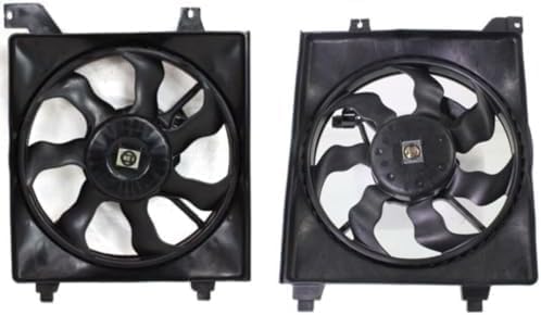 Front Radiator & A/C Condenser Cooling Fan Assembly Plastic for 2006-2011 Hyundai Accent