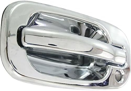 Set of 2 Front Exterior Door Handle Chrome with Keyhole Left Driver & Right Passenger Side for 1999-2006 GMC Sierra 1500, 2002-2006 Chevrolet Avalanche 1500 & More