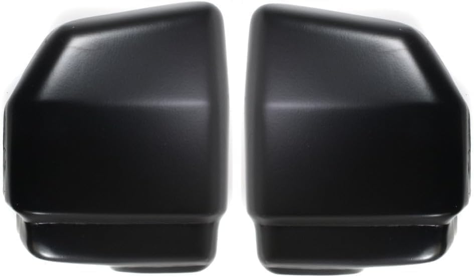 Set of 2 Front Bumper End Cap Primed with Pad Holes Left Driver & Right Passenger Side for 1986-1992 Nissan D21