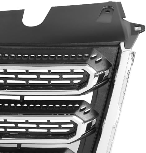 Front Grille Assembly Textured Shell and Insert Plastic with Chrome Frame, SLT Model for 2016-2017 GMC Terrain