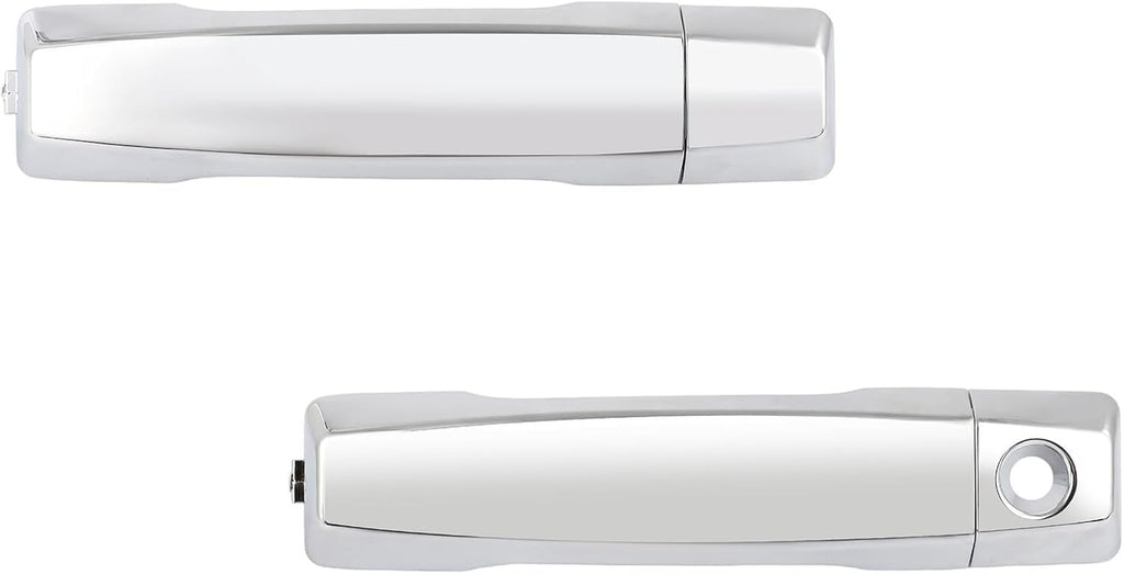Set of 2 Rear Exterior Door Handle Chrome with Cap Left Driver & Right Passenger Side for 2004-2018 Nissan Titan