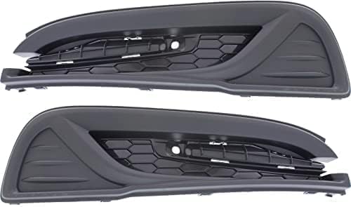 Set of 2 Front Fog Light Cover Textured Plastic Left Driver & Right Passenger Side for 2013-2015 Honda Civic
