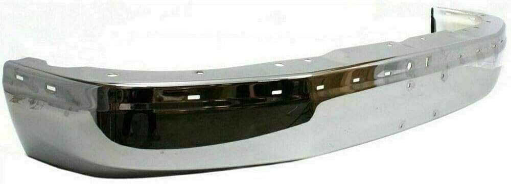 2-Piece Front Bumper Kit: Bumper Chrome Face Bar Steel & Textured Upper Cover for 2003-2014 GMC Savana 1500, 2003-2023 Savana 2500 & More