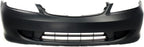 2-Piece Front Bumper Cover Kit: Primed Bumper Cover & Painted Black Grille Shell & Insert for 2004-2005 Honda Civic