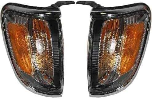Driver and Passenger Side Corner Lights, With Bulb, With Chrome Trim For 2001-2004 Toyota Tacoma