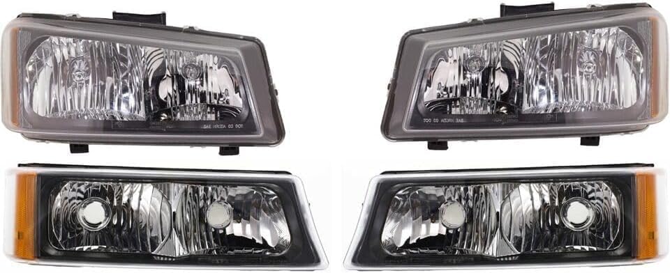 14-Piece Front Bumper Kit: Chrome Bumper, Grille, Upper Cover, Textured Lower Valance, Brackets, Headlights & Fog Lamps (Left & Right) for 2003-2007 Chevrolet Silverado 2500 HD & 2003-2007 Silverado 3500