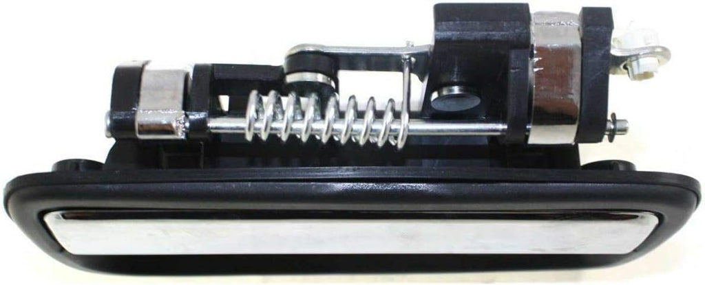 Front Exterior Door Handle Black Bezel with Chrome Lever Left Driver Side, with Key Hole for 1995-2004 Toyota Tacoma