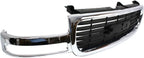 Front Grille Chrome Shell/painted Black Insert for 1999-2002 GMC Sierra 1500, 1999-2002 Sierra 2500 & More