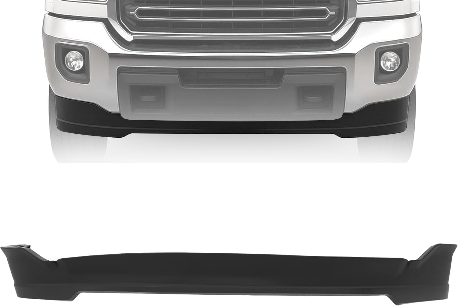 Front, Lower Valance, Deflector, Textured For 2015-2019 GMC Sierra 2500 HD 3500 HD