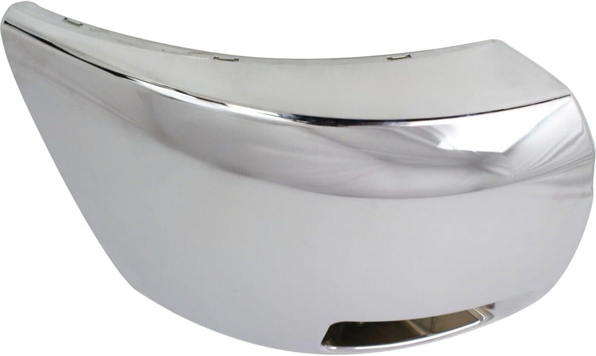 Front Bumper End Cap Chrome Steel Right Passenger Side with Fog Light Hole for 2007-2012 Chevrolet Silverado 2500 HD & 2007-2012 Silverado 3500 HD
