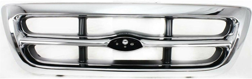 5-Piece Front Grille Kit: Chrome Grille Shell & Insert, Header Panel Thermoplastic and Fiberglass, Headlights & Corner Lamps (Left & Right) for 1998-2000 Ford Ranger