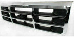 3-Piece Front Grille Kit: Chrome Grille Shell/plastic Insert & Head Light Doors (Left & Right) for 1992-1997 Ford F-350, 1992-1996 Bronco & More