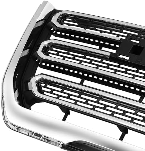 Front Grille Assembly Textured Shell and Insert Plastic with Chrome Frame, SLT Model for 2016-2017 GMC Terrain