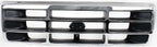 10-Piece Front Grille Kit: Grille Shell with Gray Insert+ Bezel Chrome, Header Panel, Headlight & Signal & Corner Lamp (Left & Right) for 1992-1997 Ford F-150, 1992-1996 Bronco & More