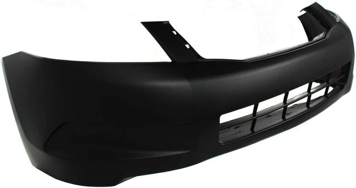2-Piece Front Bumper Cover Kit: Primed Bumper Cover & Primed Grille Shell & Insert with Chrome Molding for 2008-2010 Honda Accord