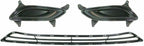 5-Piece Front Grille Kit: Primed Upper & Lower Grille, Chrome Hood Molding & Fog Light Cover (Left & Right) for 2011-2013 Hyundai Sonata