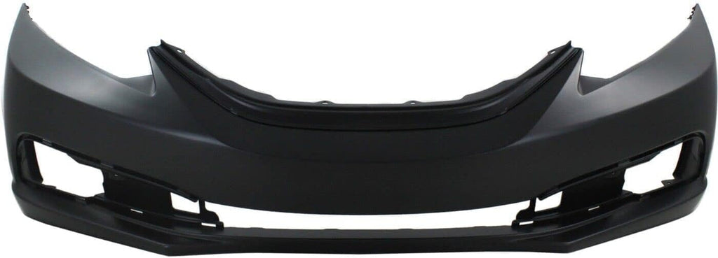 5-Piece Front Bumper Cover Kit: Primed Bumper Cover, Lower Grille, Chrome Molding & Textured Fog Light Cover (Left & Right) for 2013-2015 Honda Civic