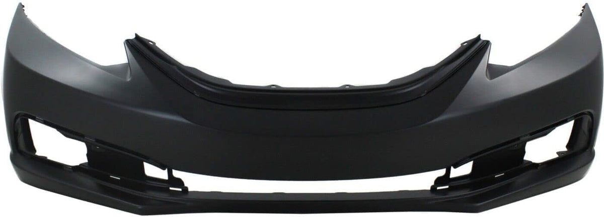 5-Piece Front Bumper Cover Kit: Primed Bumper Cover, Lower Grille, Chrome Molding & Textured Fog Light Cover (Left & Right) for 2013-2015 Honda Civic