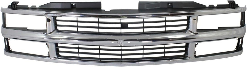 Front Grille Chrome Shell & Insert with Dual Beam Headlamp for 1994-2000 Chevrolet