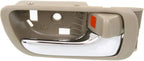 Set of 2 Front & Rear Interior Door Handle Chrome with Beige Plastic Right Passenger & Left Driver Side for 2002-2006 Toyota Camry