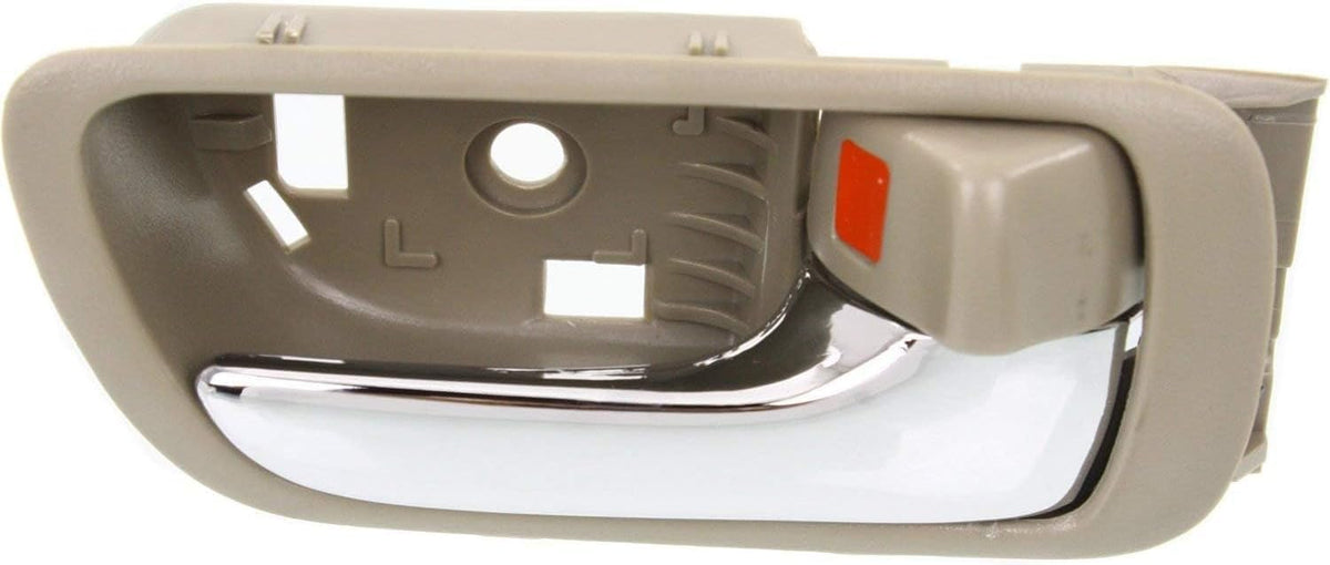 Set of 2 Front & Rear Interior Door Handle Chrome with Beige Plastic Right Passenger & Left Driver Side for 2002-2006 Toyota Camry